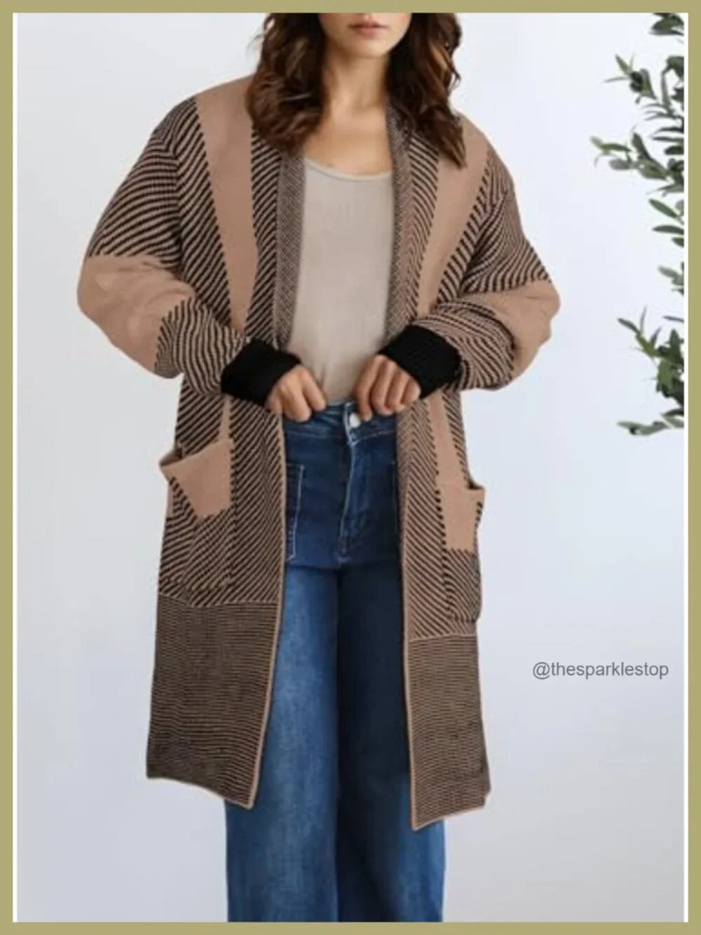 Oversized Long Cardigan Sweater with Pockets - Cozy Knit Open Front
